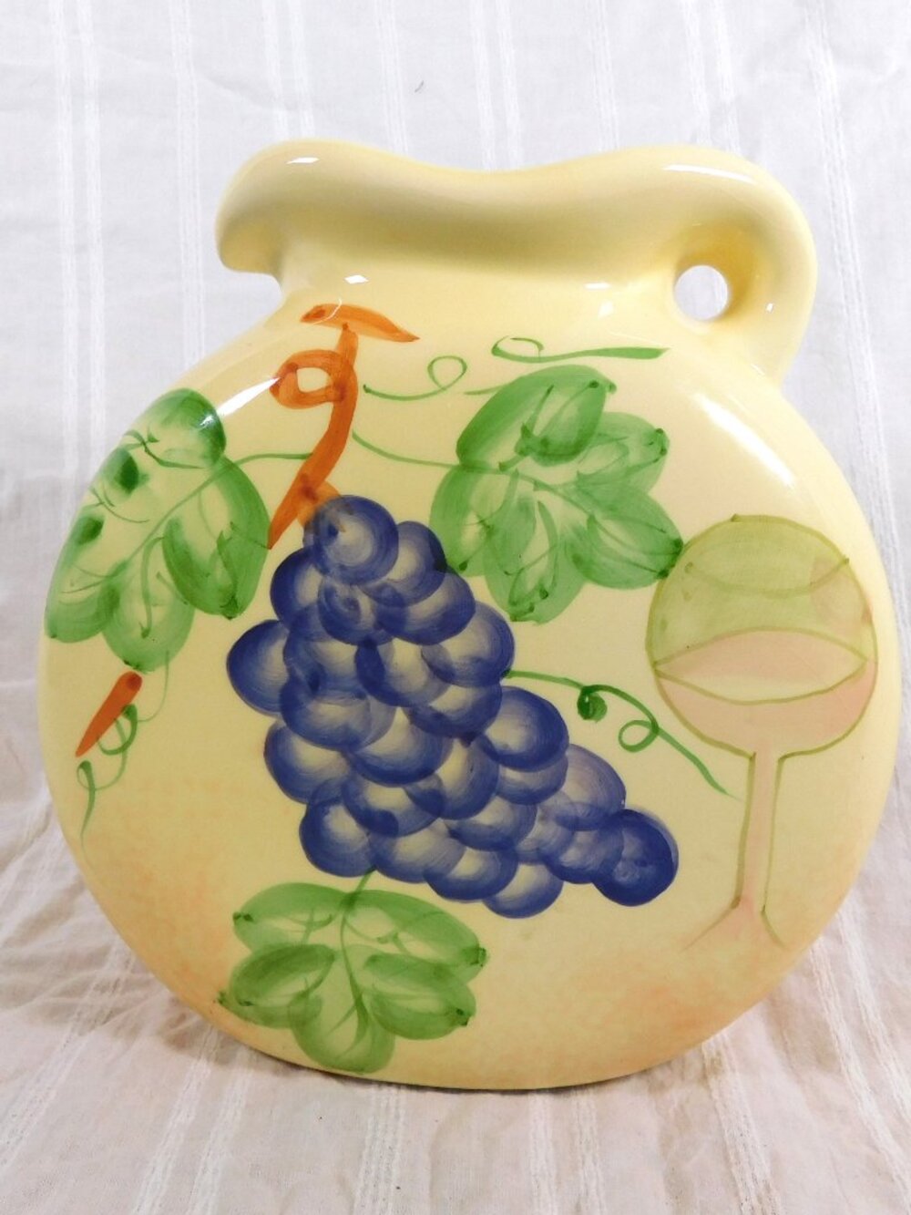Yellow Pitcher with Grape Design # 24512